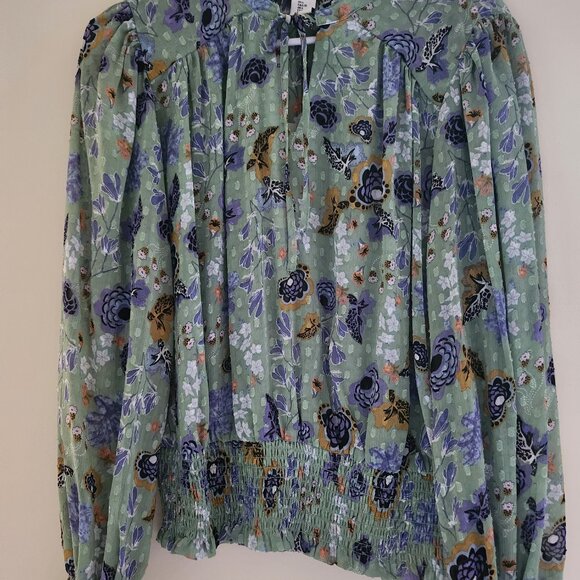 Floral Print Sheer Blouse - Picture 1 of 1